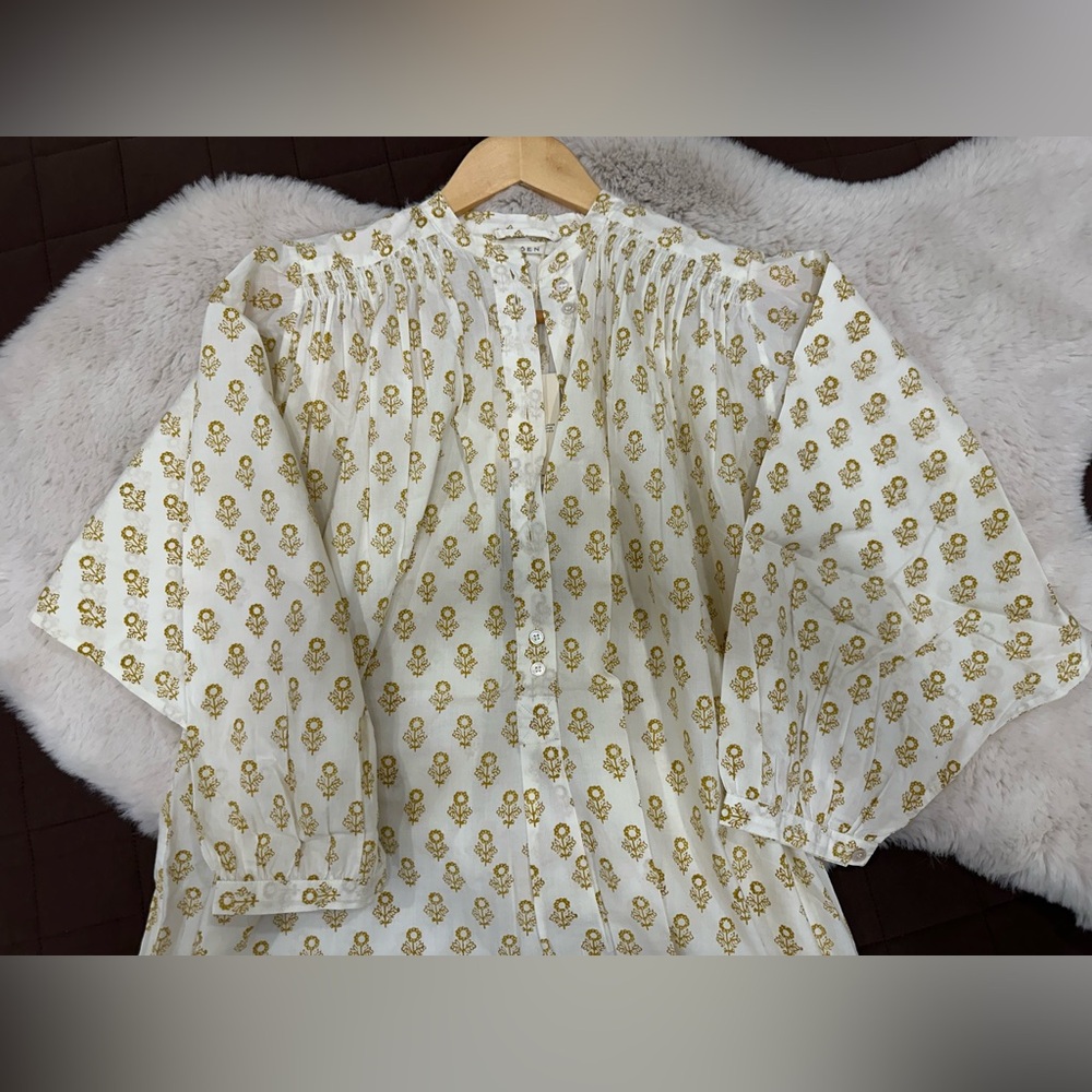 NWT DOEN Opal Dress in Cream Sunflower Block Print - XS - Picture 6 of 8